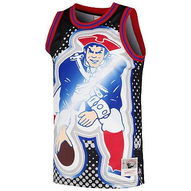 Men's Mitchell & Ness Black New England Patriots Big Face 7.0 Fashion Tank Top