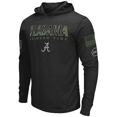 Men's Colosseum Black Alabama Crimson Tide Big & Tall OHT Military Appreciation Tango Long Sleeve Hoodie T-Shirt