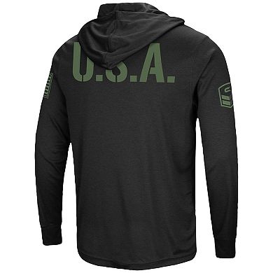 Men's Colosseum Black Alabama Crimson Tide Big & Tall OHT Military Appreciation Tango Long Sleeve Hoodie T-Shirt