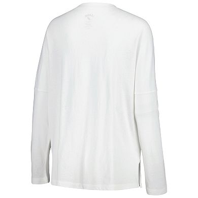 Women's League Collegiate Wear White Florida Gators Clothesline Oversized Long Sleeve T-Shirt