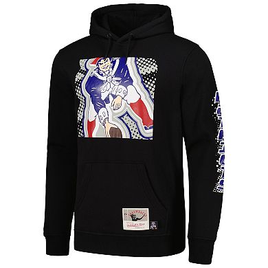 Men's Mitchell & Ness Black New England Patriots Gridiron Classics Big Face 7.0 Pullover Hoodie