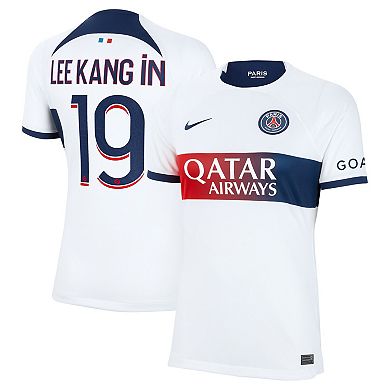 Women's Nike Lee Kang In White Paris Saint-Germain 2023/24 Away Stadium Replica Player Jersey