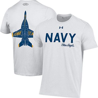 Men's Under Armour White Navy Midshipmen Blue Angels T-Shirt