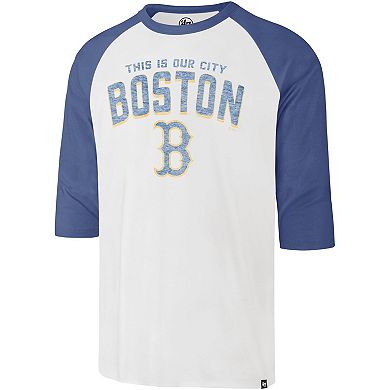 Men's '47 Cream Boston Red Sox City Connect Crescent Franklin Raglan Three-Quarter Sleeve T-Shirt