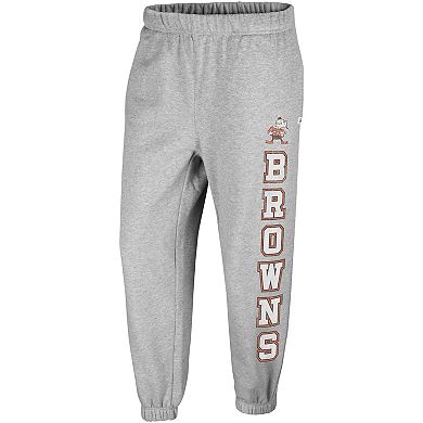 Women's '47 Heather Gray Cleveland Browns Double Pro Harper Jogger Sweatpants