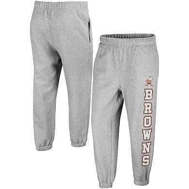 Women's '47 Heather Gray Cleveland Browns Double Pro Harper Jogger Sweatpants