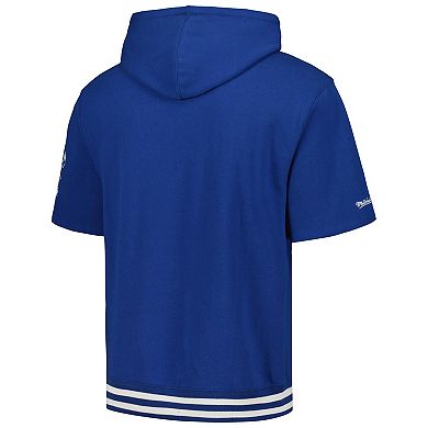 Men's Mitchell & Ness Royal Indianapolis Colts Pre-Game Short Sleeve Pullover Hoodie