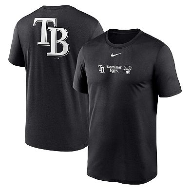 Men's Nike Black Tampa Bay Rays Fashion Over Shoulder Logo Legend T-Shirt