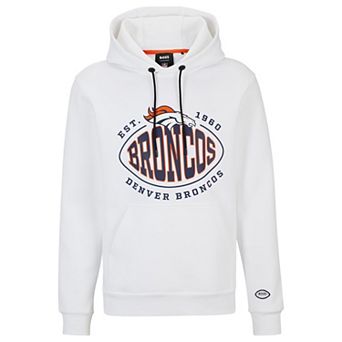 Men's BOSS X NFL White Denver Broncos Touchback Pullover Hoodie