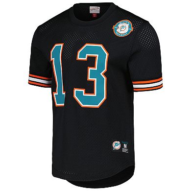 Men's Mitchell & Ness Dan Marino Black Miami Dolphins Retired Player Name & Number Mesh Top