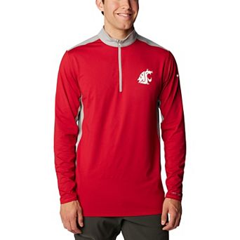 Men's Columbia Crimson Washington State Cougars Tech Trail™ Omni-Shade Quarter-Zip Top