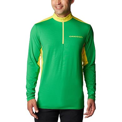 Men's Columbia Green Oregon Ducks Tech Trail™ Omni-Shade Quarter-Zip Top