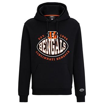 Men's BOSS X NFL Black Cincinnati Bengals Touchback Pullover Hoodie