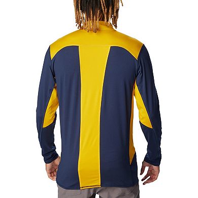 Men's Columbia Navy Notre Dame Fighting Irish Tech Trail™ Omni-Shade Quarter-Zip Top