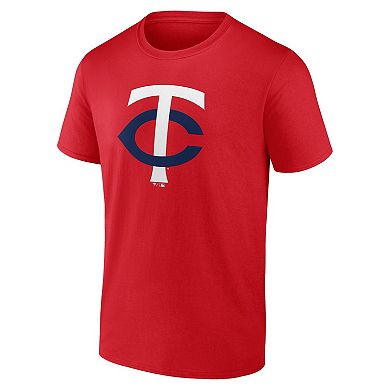 Men's Fanatics Branded Red Minnesota Twins Official Logo T-Shirt