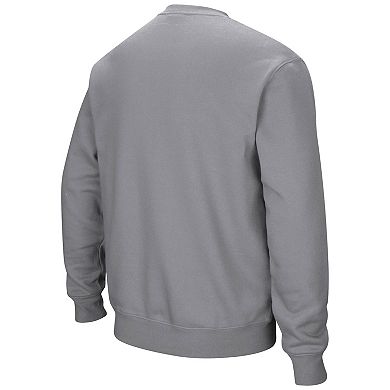 Men's Colosseum Heather Gray Nebraska Huskers Arch & Logo Pullover Sweatshirt