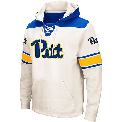Men's Colosseum Cream Pitt Panthers 2.0 Lace-Up Pullover Hoodie
