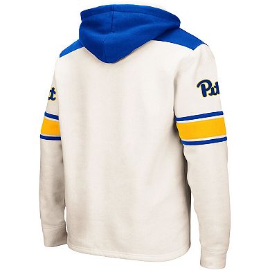 Men's Colosseum Cream Pitt Panthers 2.0 Lace-Up Pullover Hoodie