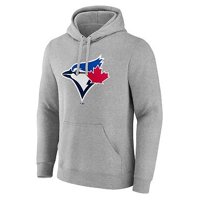 Men's Fanatics Branded  Heather Gray Toronto Blue Jays Official Logo Pullover Hoodie