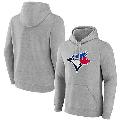 Men's Fanatics Branded  Heather Gray Toronto Blue Jays Official Logo Pullover Hoodie