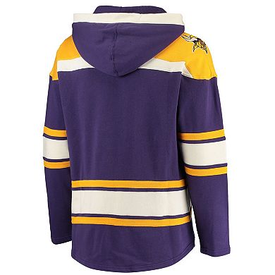 Men's '47 Purple/Gold Minnesota Vikings Lacer V-Neck Pullover Hoodie