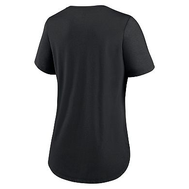 Women's Nike Black Baltimore Orioles Big Swoosh Tri-Blend Scoop Neck T-Shirt