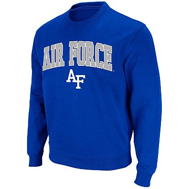Men's Colosseum Royal Air Force Falcons Arch & Logo Pullover Sweatshirt