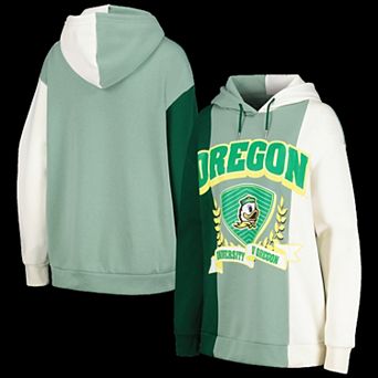 Women's Gameday Couture Green Oregon Ducks Hall of Fame Colorblock Pullover Hoodie