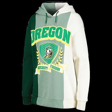 Women's Gameday Couture Green Oregon Ducks Hall of Fame Colorblock Pullover Hoodie