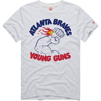 Men's Homage Gray Atlanta Braves Doodle Collection Young Guns Tri-Blend T-Shirt