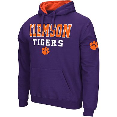 Men's Colosseum Purple Clemson Tigers Sunrise Pullover Hoodie