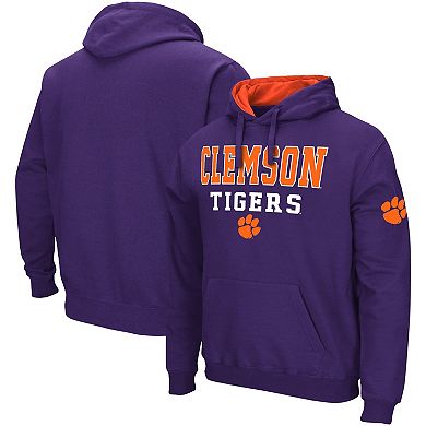 Men's Colosseum Purple Clemson Tigers Sunrise Pullover Hoodie