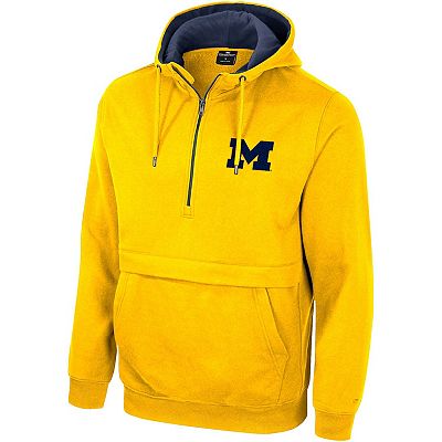 Men s Colosseum Maize Michigan Wolverines Half Zip Hoodie