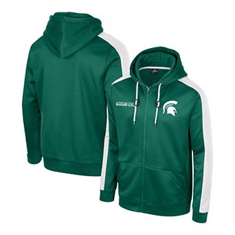 Men's Colosseum Green Michigan State Spartans Reese Full-Zip Hoodie