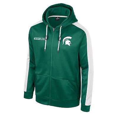 Men's Colosseum  Green Michigan State Spartans Reese Full-Zip Hoodie