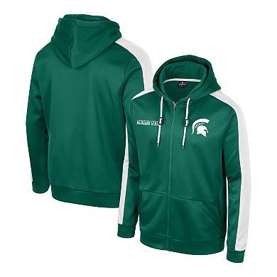 Men's Colosseum  Green Michigan State Spartans Reese Full-Zip Hoodie