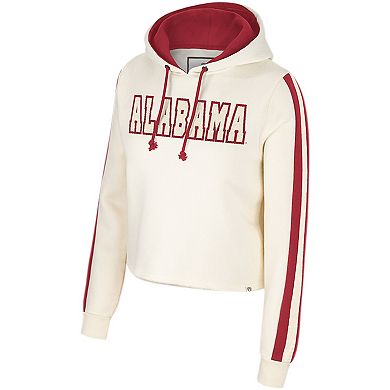 Women's Colosseum Cream Alabama Crimson Tide Perfect Date Cropped Pullover Hoodie