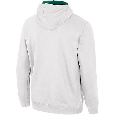 Men's Colosseum White Michigan State Spartans Half-Zip Hoodie
