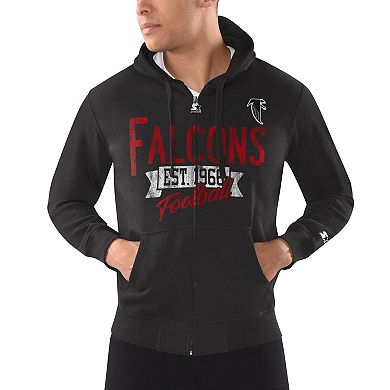 Men's Starter Black Atlanta Falcons Gridiron Classics Post Season Full-Zip Hoodie
