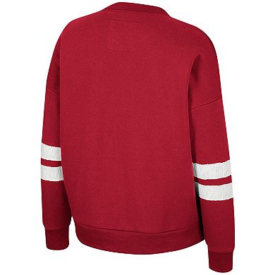 Women's Colosseum Crimson Alabama Crimson Tide Perfect DateÂ Notch Neck Pullover Sweatshirt