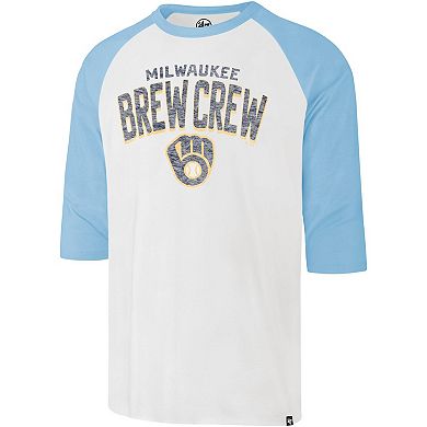 Men's '47 Cream Milwaukee Brewers City Connect Crescent Franklin Raglan Three-Quarter Sleeve T-Shirt