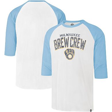Men's '47 Cream Milwaukee Brewers City Connect Crescent Franklin Raglan Three-Quarter Sleeve T-Shirt