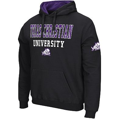 Men's Colosseum Black TCU Horned Frogs Sunrise Pullover Hoodie