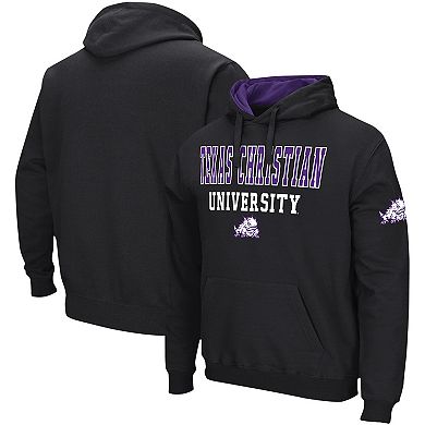 Men's Colosseum Black TCU Horned Frogs Sunrise Pullover Hoodie