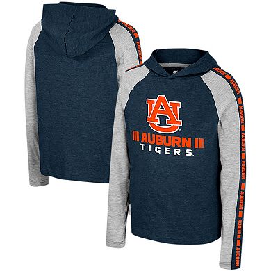 Youth Colosseum Navy Auburn Tigers Ned Raglan Long Sleeve Hooded T-Shirt