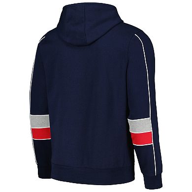 Men's Starter Navy New England Patriots Captain Pullover Hoodie