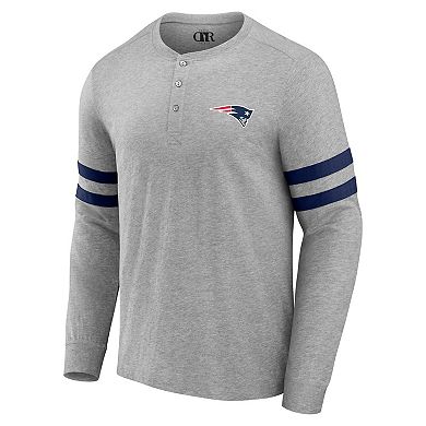 Men's NFL x Darius Rucker Collection by Fanatics Heather Gray New England Patriots Henley Long Sleeve T-Shirt