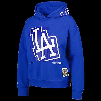 Women's Mitchell & Ness Royal Los Angeles Dodgers Cooperstown Collection Big Face 7.0 Pullover Hoodie