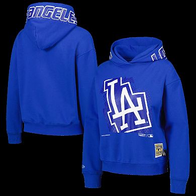 Women's Mitchell & Ness Royal Los Angeles Dodgers Cooperstown Collection Big Face 7.0 Pullover Hoodie