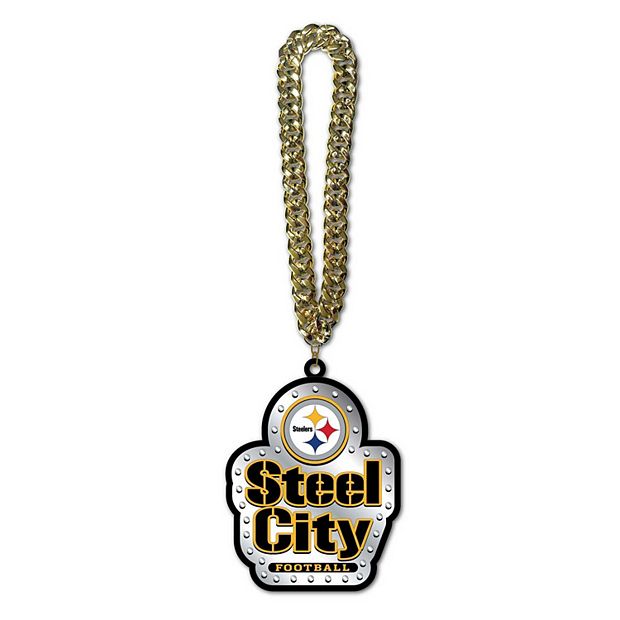 True Fans Pittsburgh Steelers Diamond Accent Football Necklace in